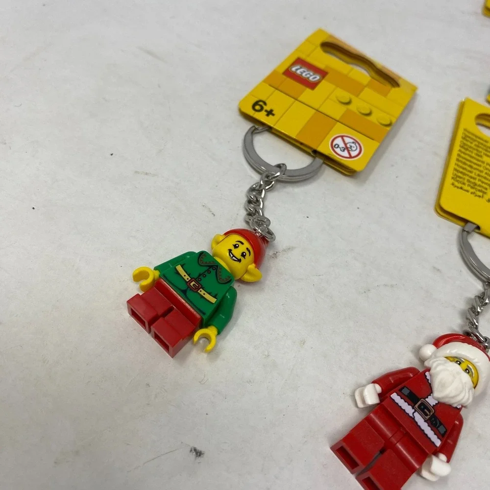 LEGO Minifig Santa Clause and Elf Keychains Christmas Charm -‎ NEW